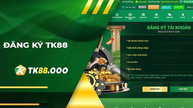 Các bước đăng ký tài khoản tk88